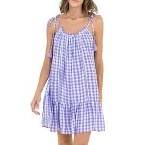 Maaji Gingham Magnolia Dress Purple Medium